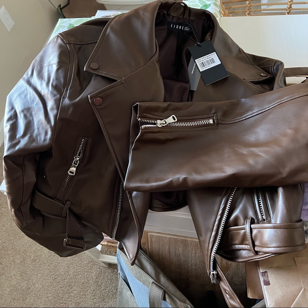Brown Lioness leather jacket